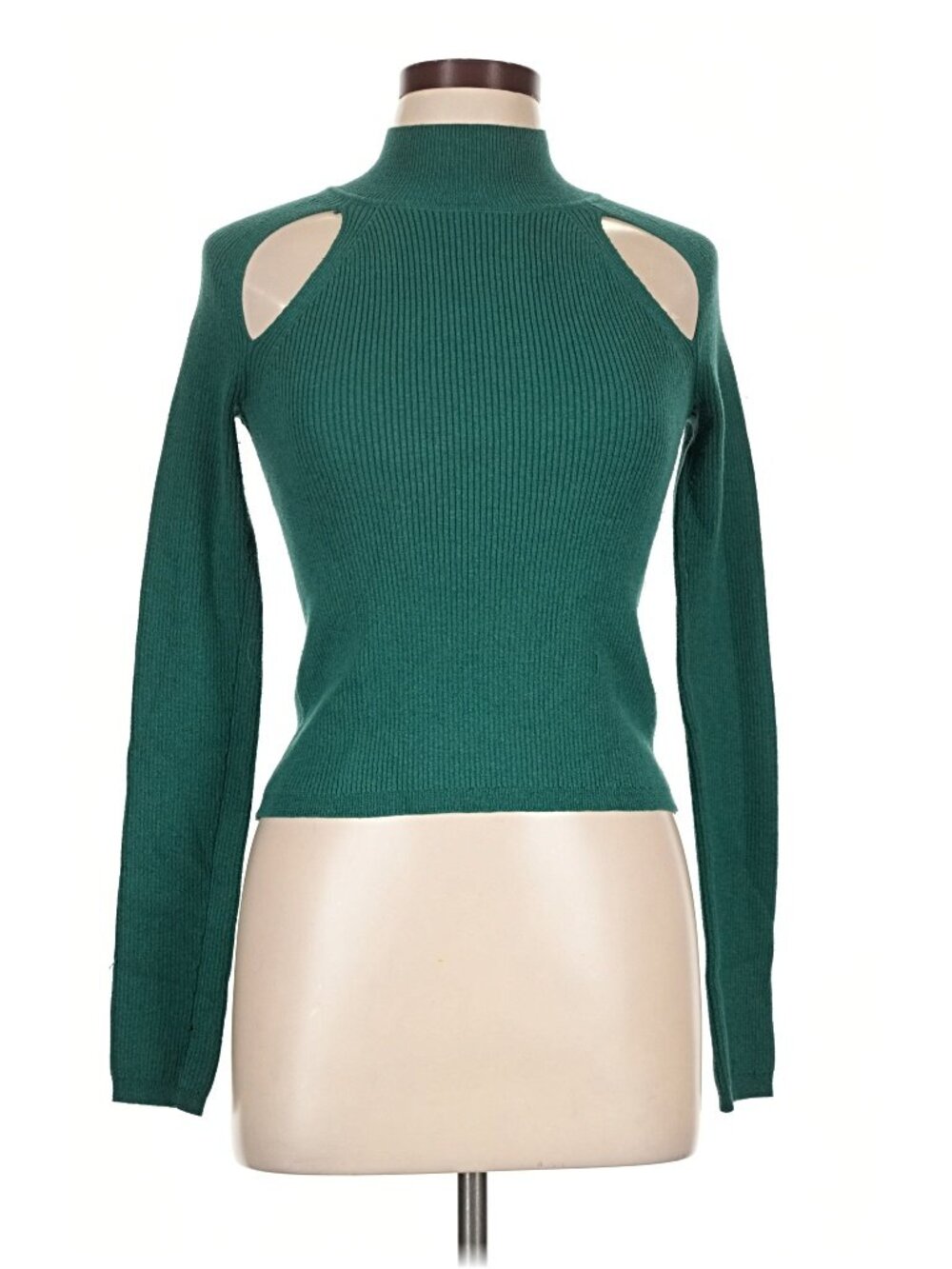 Wild Fable Fitted Cutout Mock Turtleneck Pullover Sweater Dark Teal Size Large